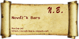Novák Bars névjegykártya